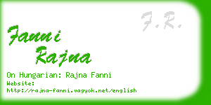 fanni rajna business card